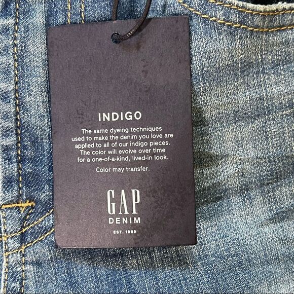 Gap | NWT Factory Distressed Mid-Rise True Skinny Ankle Raw Hem Jeans - Picture 3 of 9